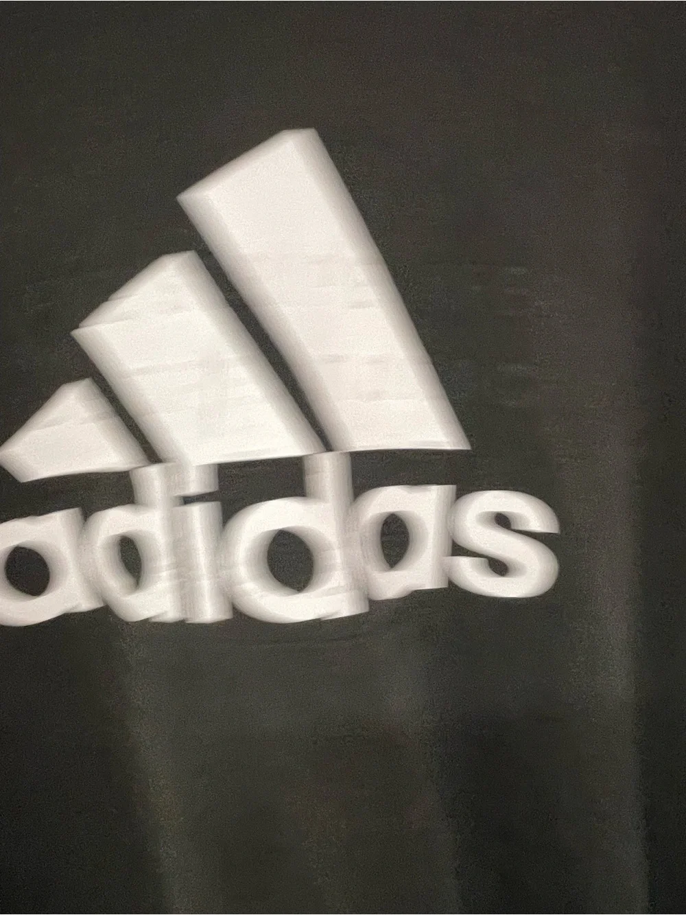 black Adidas crewneck fleece sweatshirt featuring a large white performance